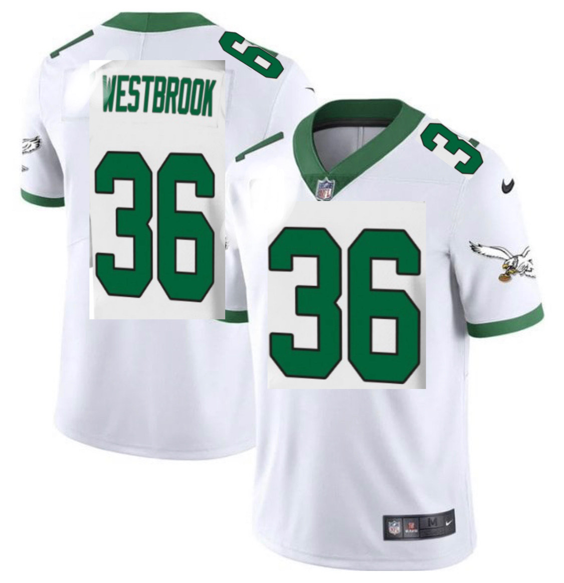 2023 Men NFL Philadelphia Eagles #36 Westbrook white Customizedalternate Jersey->->Custom Jersey